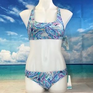 SUNSETS CALIFORNIA Swimsuit 2pc Tankini Size Small